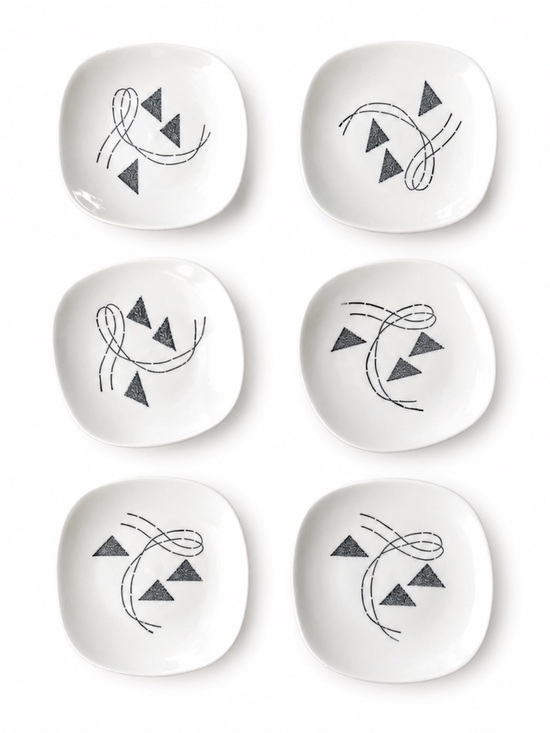 Edwin Knowles Other - Set of Six EDWIN KNOWLES Flair Pattern Appetizer / Bread & Butter Plates